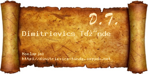 Dimitrievics Tünde névjegykártya